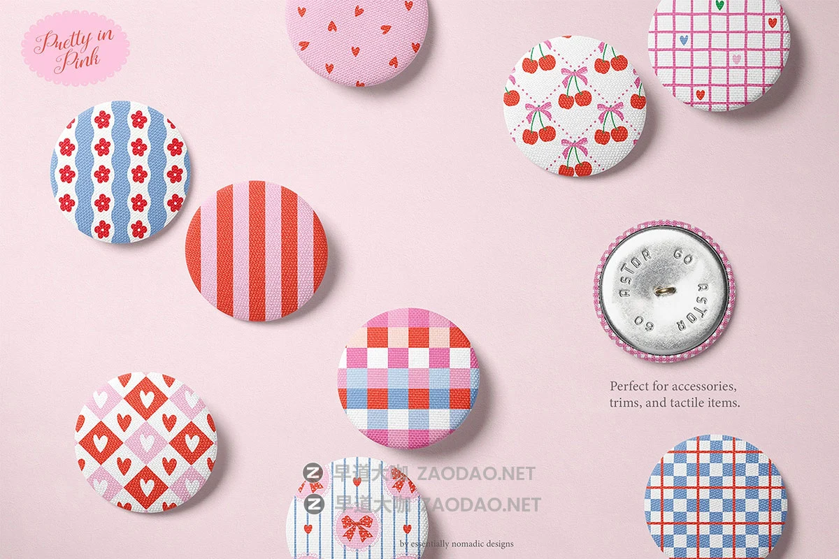 30款粉红色俏皮经典格子条纹蝴蝶结心形花卉png/ai矢量图案设计素材 Pretty In Pink – Seamless Pattern Collection插图1 30款粉红色俏皮经典格子条纹蝴蝶结心形花卉png/ai矢量图案设计素材 Pretty In Pink – Seamless Pattern Collection插图1