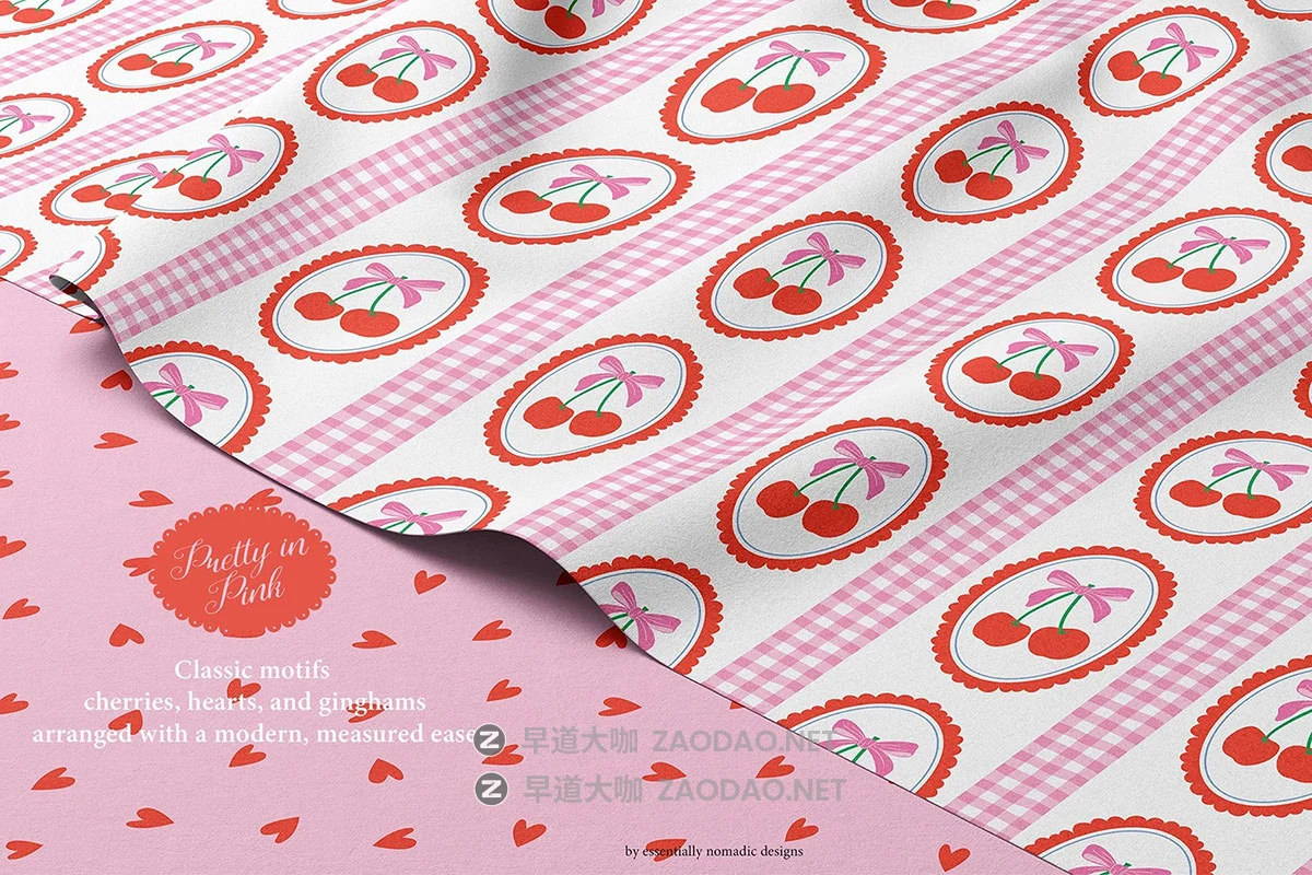 30款粉红色俏皮经典格子条纹蝴蝶结心形花卉png/ai矢量图案设计素材 Pretty In Pink – Seamless Pattern Collection插图2 30款粉红色俏皮经典格子条纹蝴蝶结心形花卉png/ai矢量图案设计素材 Pretty In Pink – Seamless Pattern Collection插图2