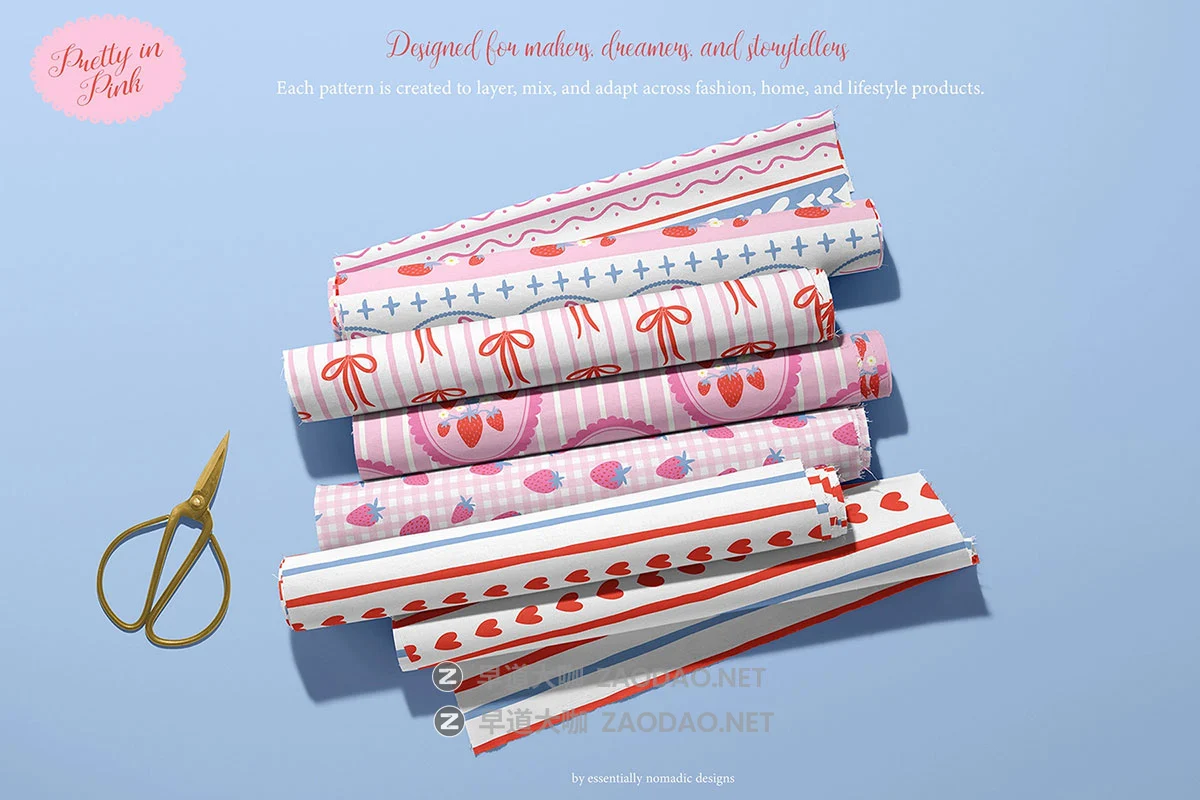 30款粉红色俏皮经典格子条纹蝴蝶结心形花卉png/ai矢量图案设计素材 Pretty In Pink – Seamless Pattern Collection插图4 30款粉红色俏皮经典格子条纹蝴蝶结心形花卉png/ai矢量图案设计素材 Pretty In Pink – Seamless Pattern Collection插图4