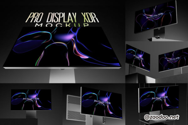 12款工业风网站ui界面作品集设计苹果XDR显示器贴图ps展示样机模板 Pro Display XDR Mockup