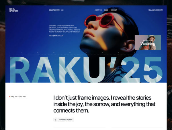 高级响应式设计案例作品集摄影工作室网站版面布局framer模板素材 Raku 24 — Framer Photography template特色图 高级响应式设计案例作品集摄影工作室网站版面布局framer模板素材 Raku 24 — Framer Photography template