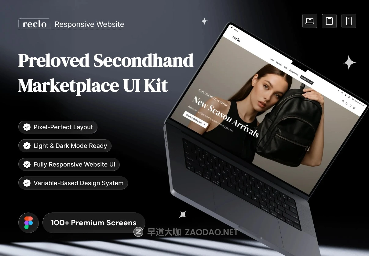 100+屏响应式二手奢侈品包包帽子电商网站用户ui界面设计figma模板素材 Reclo – Responsive Preloved Secondhand Marketplace Website UI Kit插图 100+屏响应式二手奢侈品包包帽子电商网站用户ui界面设计figma模板素材 Reclo – Responsive Preloved Secondhand Marketplace Website UI Kit插图