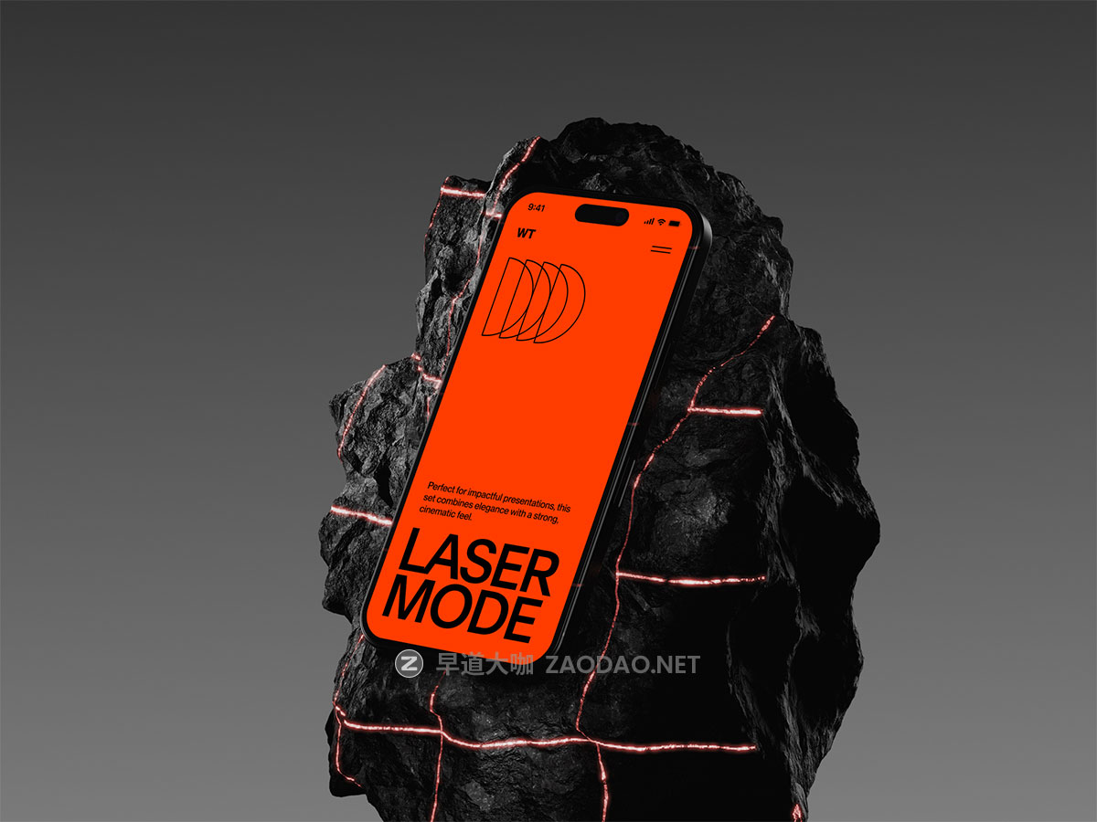 16款暗黑工业风苹果iPhone手机iPad平板MacBook电脑ui作品集贴图psd/figma样机模板 Wannathis – Laser light Apple device mockups插图6 16款暗黑工业风苹果iPhone手机iPad平板MacBook电脑ui作品集贴图psd/figma样机模板 Wannathis – Laser light Apple device mockups插图6