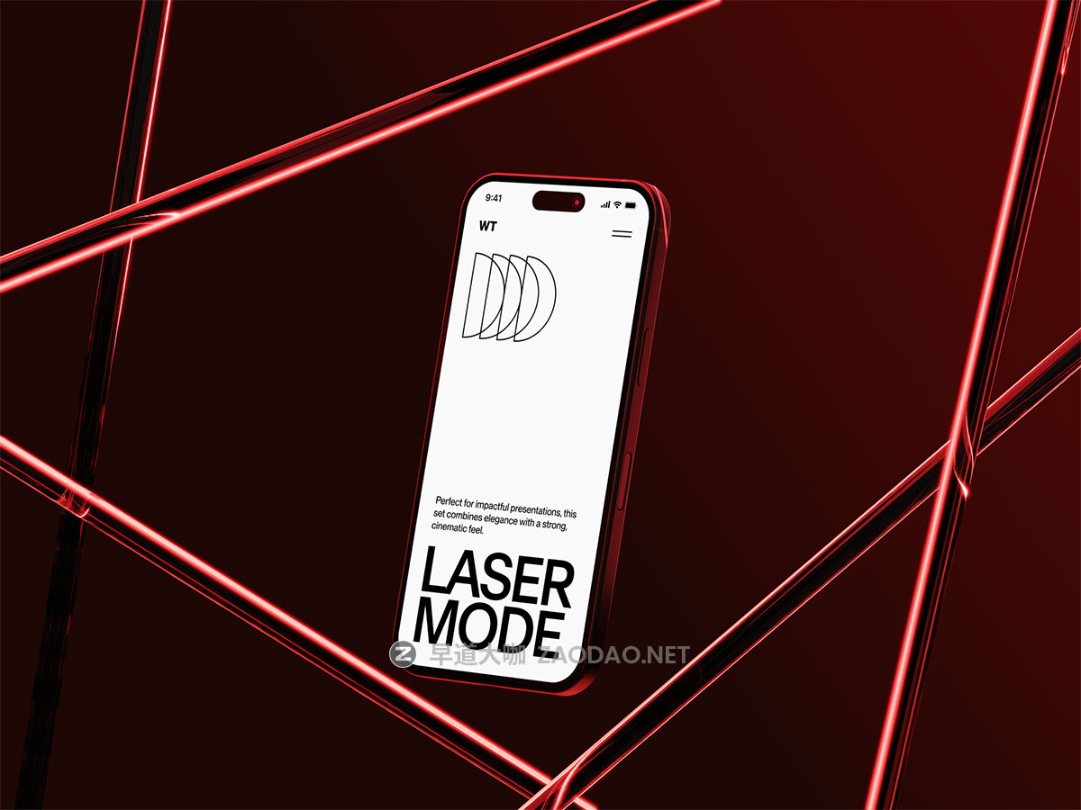 16款暗黑工业风苹果iPhone手机iPad平板MacBook电脑ui作品集贴图psd/figma样机模板 Wannathis – Laser light Apple device mockups插图4 16款暗黑工业风苹果iPhone手机iPad平板MacBook电脑ui作品集贴图psd/figma样机模板 Wannathis – Laser light Apple device mockups插图4