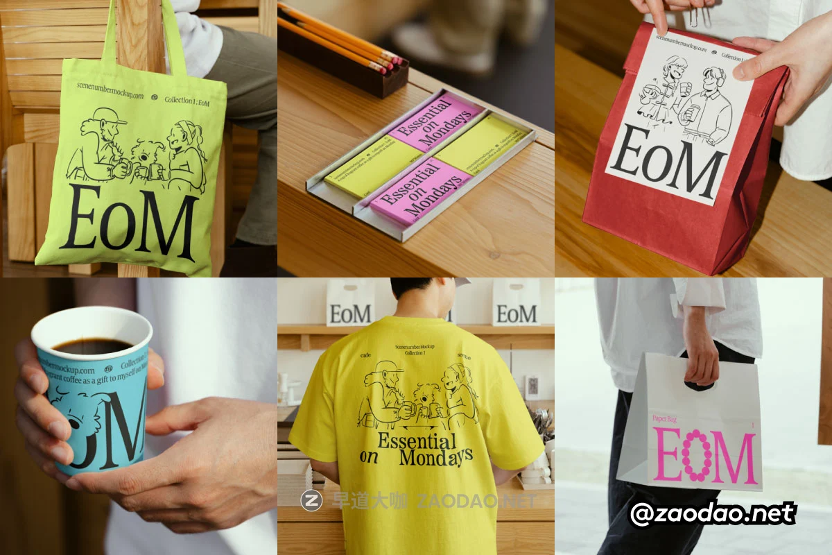 7款质感小众咖啡VI设计手提纸杯塑料杯名片包包装袋海报T恤展示贴图PSD样机模板 Scene Number Mockup – S#1 EOM Collection P2插图 7款质感小众咖啡VI设计手提纸杯塑料杯名片包包装袋海报T恤展示贴图PSD样机模板 Scene Number Mockup – S#1 EOM Collection P2插图