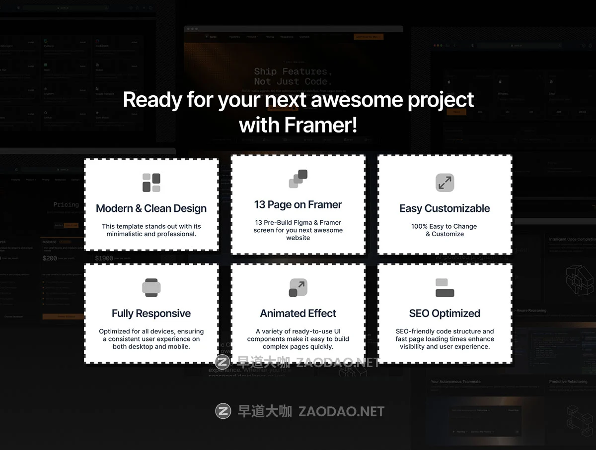 暗黑响应式AI智能产品服务SaaS平台网站用户界面ui设计figma/framer模板 Sonic — AI Agentic IDE Framer Template插图2 暗黑响应式AI智能产品服务SaaS平台网站用户界面ui设计figma/framer模板 Sonic — AI Agentic IDE Framer Template插图2