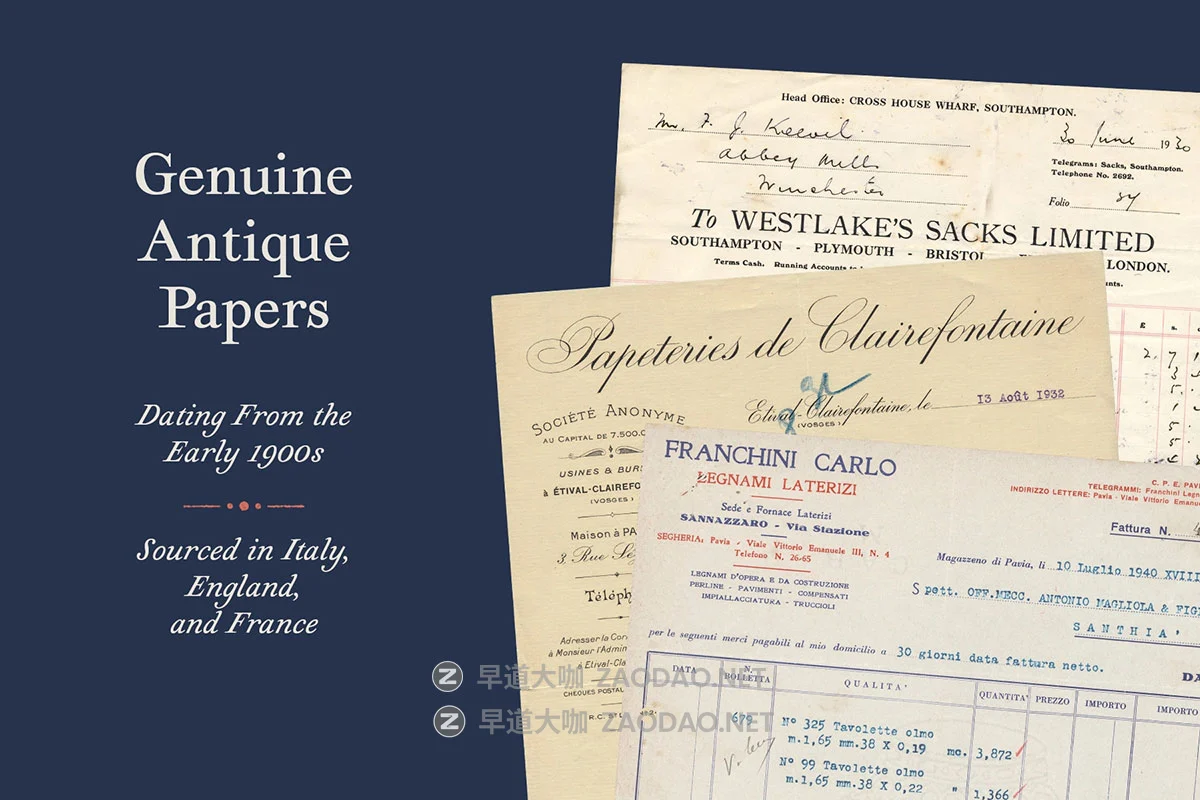 78款复古做旧国外信纸表单支票收据发票古董手稿png免抠图片素材 Vintage Ephemera Collection插图4 78款复古做旧国外信纸表单支票收据发票古董手稿png免抠图片素材 Vintage Ephemera Collection插图4