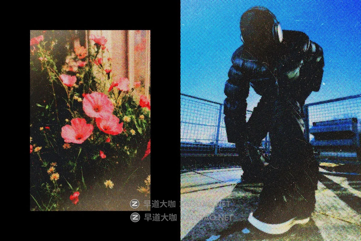 复古做旧灰尘划痕半色调颗粒纹理人像照片修改ps特效滤镜插件样机 Vivid Dot Halftone Photo Effect插图1 复古做旧灰尘划痕半色调颗粒纹理人像照片修改ps特效滤镜插件样机 Vivid Dot Halftone Photo Effect插图1