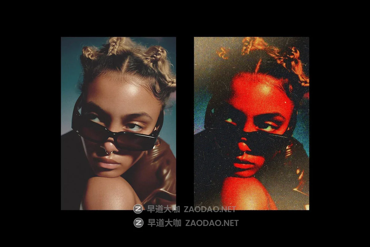 复古做旧灰尘划痕半色调颗粒纹理人像照片修改ps特效滤镜插件样机 Vivid Dot Halftone Photo Effect插图2 复古做旧灰尘划痕半色调颗粒纹理人像照片修改ps特效滤镜插件样机 Vivid Dot Halftone Photo Effect插图2