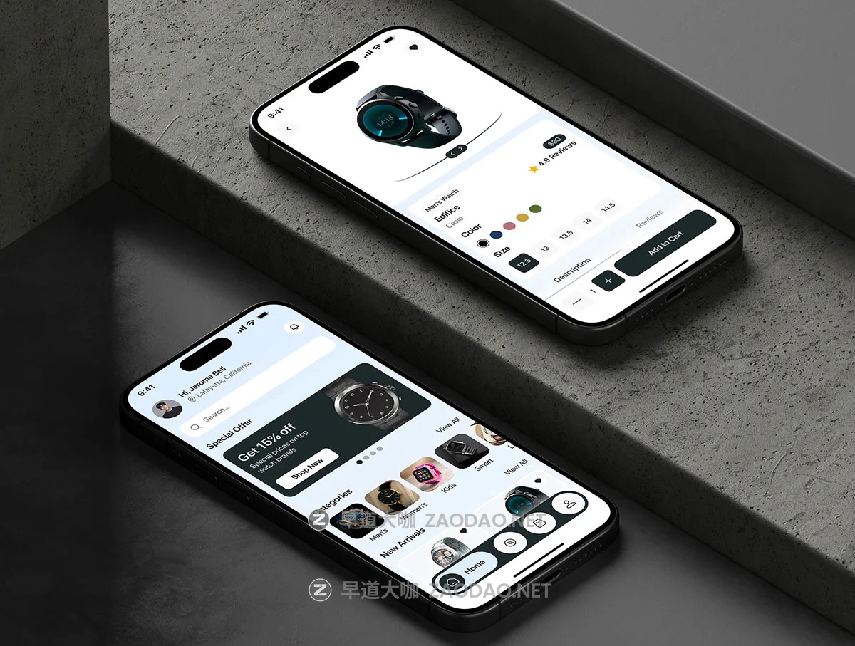 65+屏奢侈品智能手表电子产品商城app用户界面设计figma模板ui套件素材 Watch E-commerce Mobile App UI Kit插图6 65+屏奢侈品智能手表电子产品商城app用户界面设计figma模板ui套件素材 Watch E-commerce Mobile App UI Kit插图6