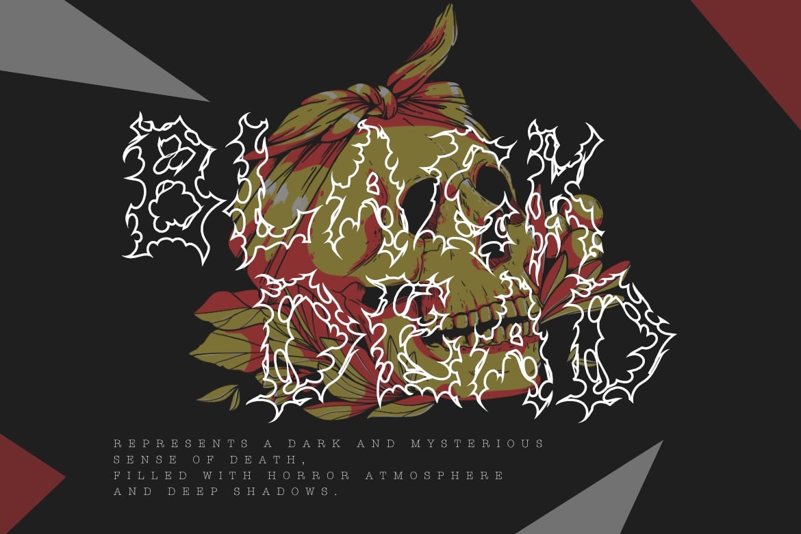 黑色重金属美学品牌海报徽标设计装饰英文字体安装包 Black Domed – Brutal Black Metal Display Font插图9 黑色重金属美学品牌海报徽标设计装饰英文字体安装包 Black Domed – Brutal Black Metal Display Font插图9