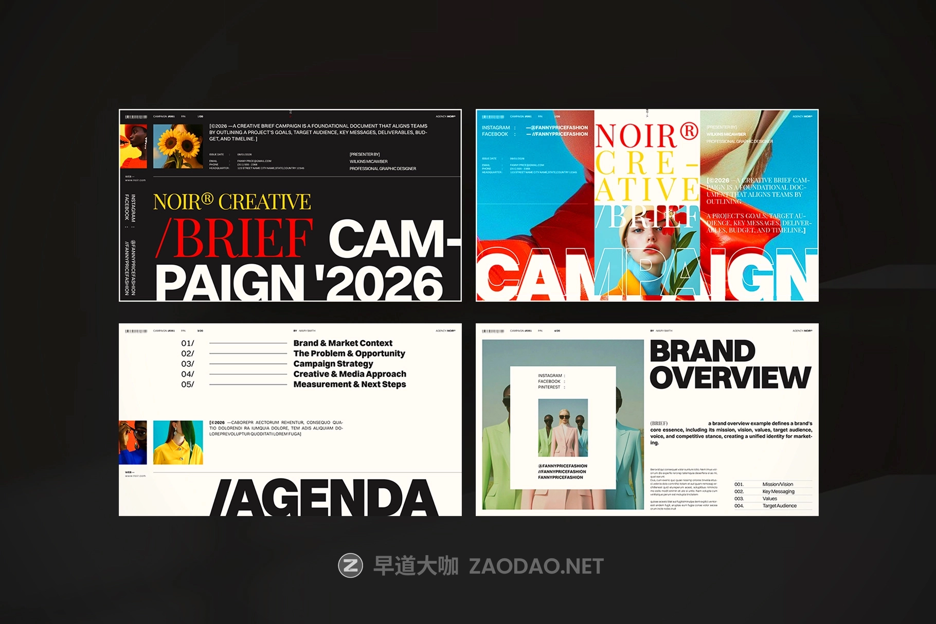 时尚创意品牌营销策划演示文稿设计ppt/keynote模版 Creative Brief Campaign Presentation Template插图8 时尚创意品牌营销策划演示文稿设计ppt/keynote模版 Creative Brief Campaign Presentation Template插图8