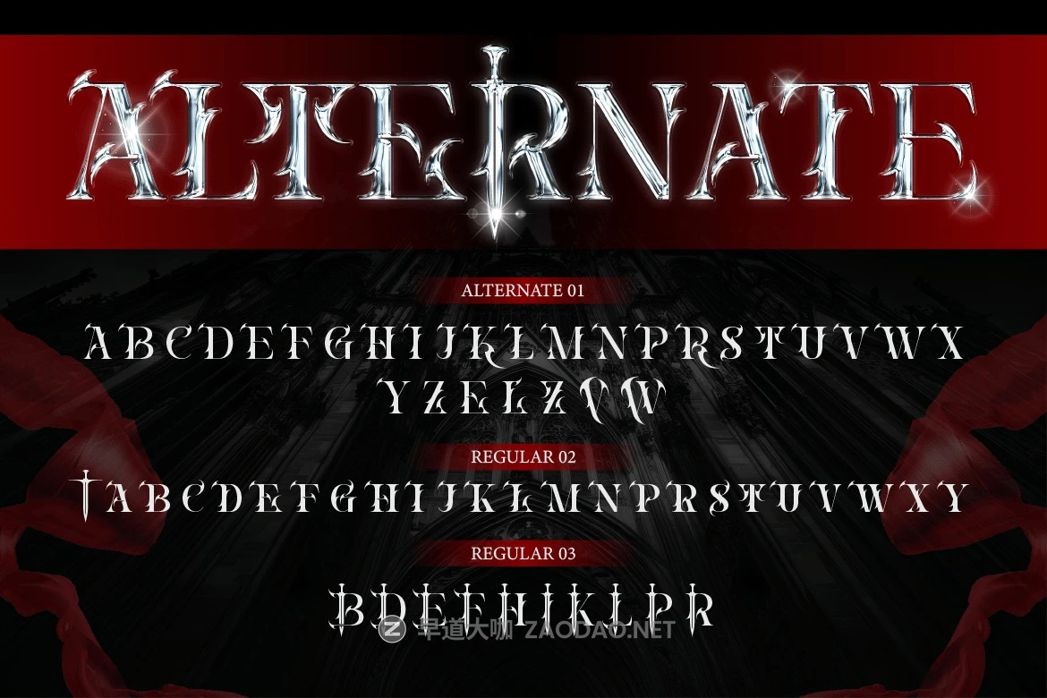 哥特式黑暗金属品牌海报游戏标题设计装饰英文字体安装包 Wildtras插图9 哥特式黑暗金属品牌海报游戏标题设计装饰英文字体安装包 Wildtras插图9