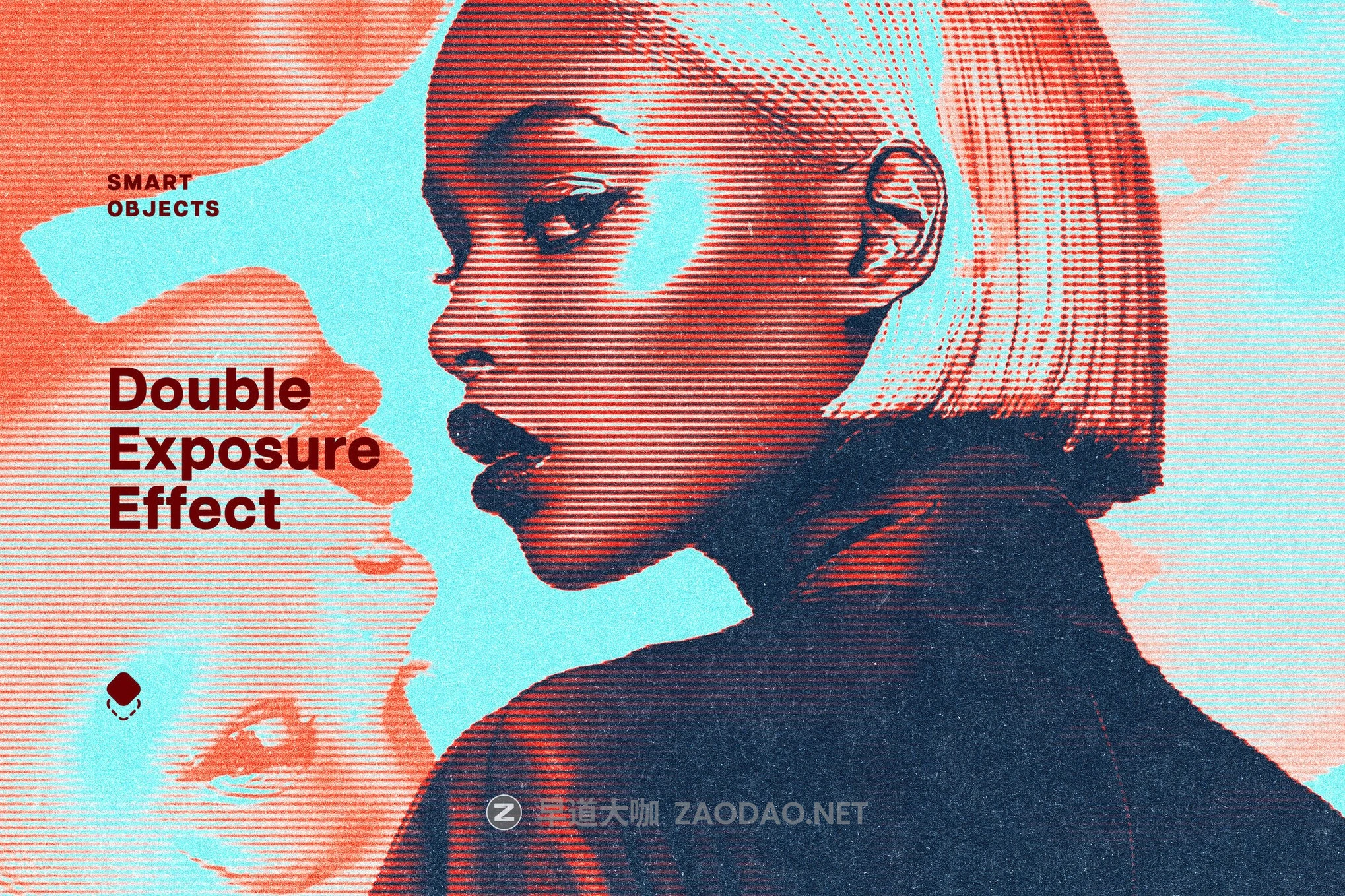 复古条纹燥点双重曝光照片效果ps特效滤镜样机 Color Double Exposure Effect插图 复古条纹燥点双重曝光照片效果ps特效滤镜样机 Color Double Exposure Effect插图