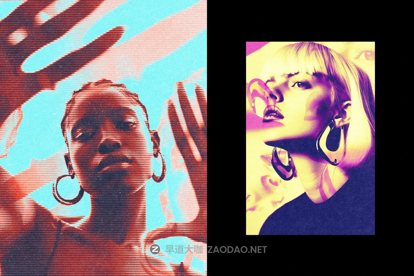 复古条纹燥点双重曝光照片效果ps特效滤镜样机 Color Double Exposure Effect插图5 复古条纹燥点双重曝光照片效果ps特效滤镜样机 Color Double Exposure Effect插图5