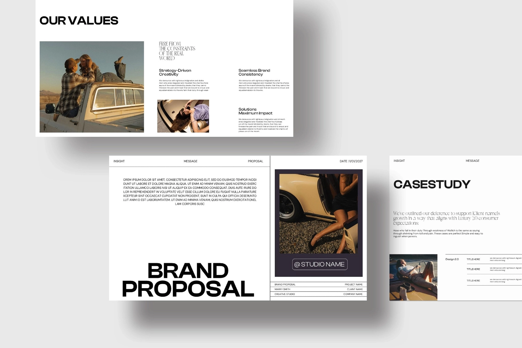 22页独特奢侈品牌作品集简历提案图文排版幻灯片设计ppt/keynote模板素材 Brand Proposal Presentation Template插图2 22页独特奢侈品牌作品集简历提案图文排版幻灯片设计ppt/keynote模板素材 Brand Proposal Presentation Template插图2