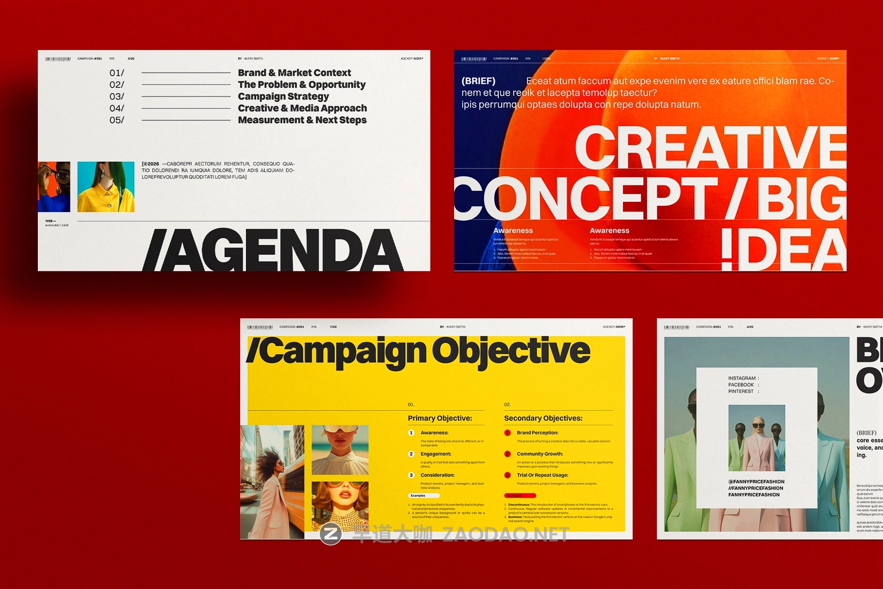 时尚创意品牌营销策划演示文稿设计ppt/keynote模版 Creative Brief Campaign Presentation Template插图3 时尚创意品牌营销策划演示文稿设计ppt/keynote模版 Creative Brief Campaign Presentation Template插图3