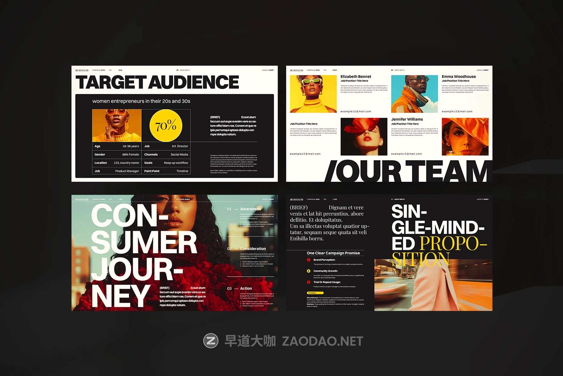 时尚创意品牌营销策划演示文稿设计ppt/keynote模版 Creative Brief Campaign Presentation Template插图10 时尚创意品牌营销策划演示文稿设计ppt/keynote模版 Creative Brief Campaign Presentation Template插图10