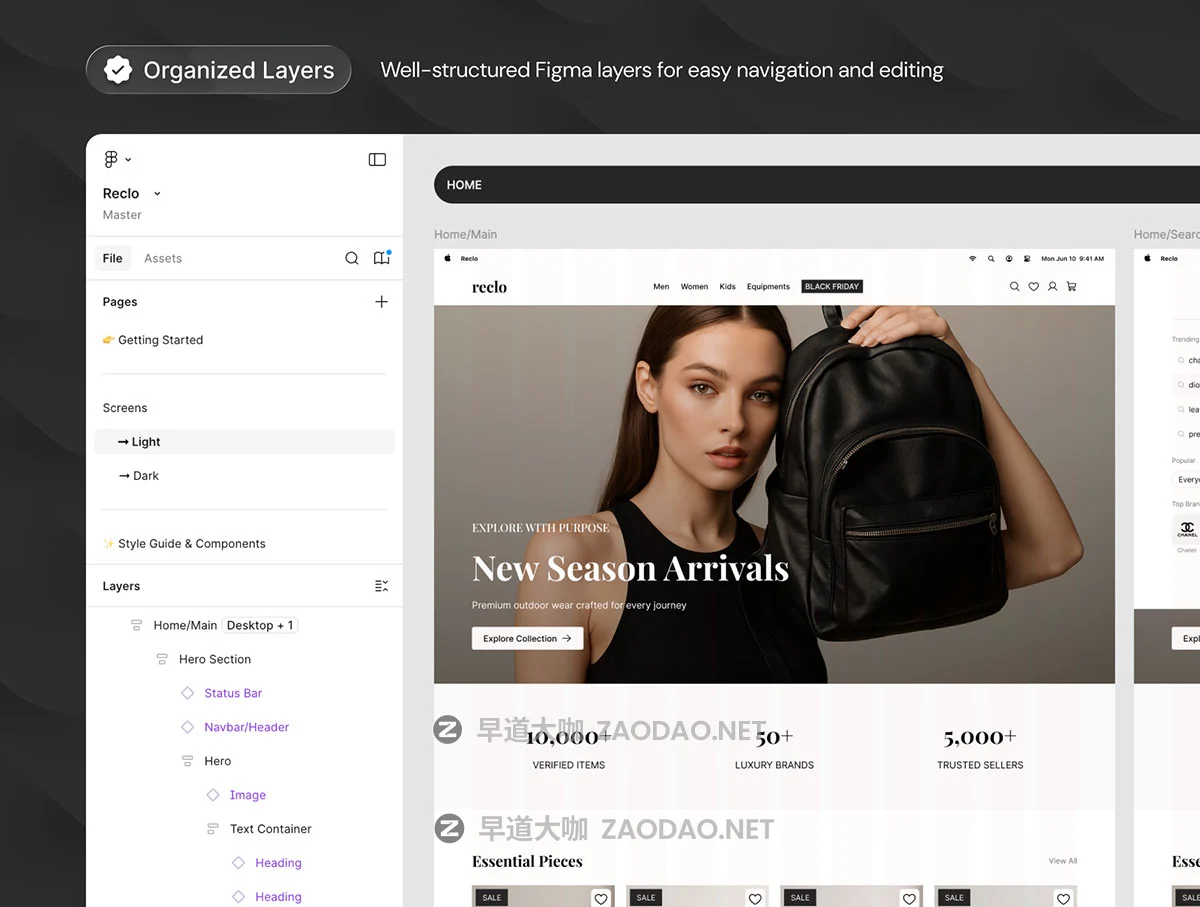 100+屏响应式二手奢侈品包包帽子电商网站用户ui界面设计figma模板素材 Reclo – Responsive Preloved Secondhand Marketplace Website UI Kit插图5 100+屏响应式二手奢侈品包包帽子电商网站用户ui界面设计figma模板素材 Reclo – Responsive Preloved Secondhand Marketplace Website UI Kit插图5