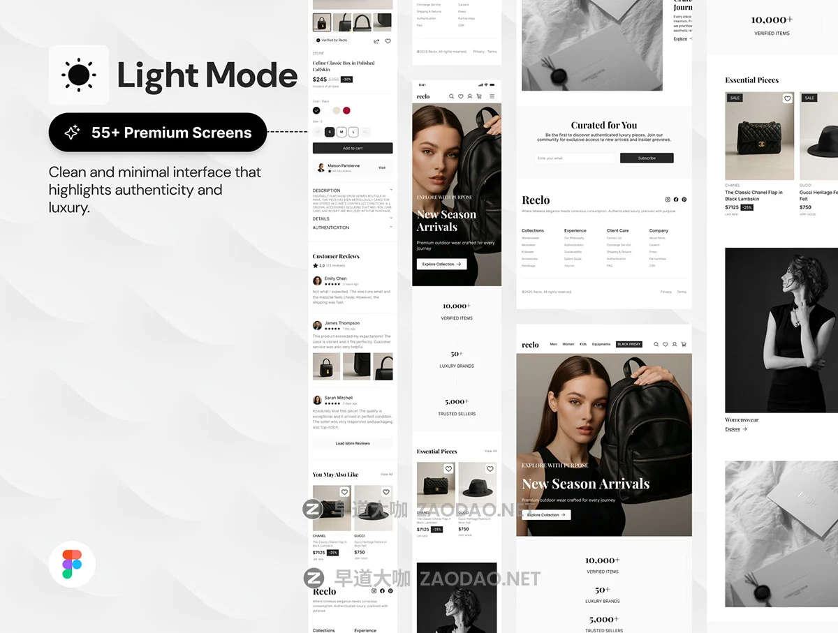 100+屏响应式二手奢侈品包包帽子电商网站用户ui界面设计figma模板素材 Reclo – Responsive Preloved Secondhand Marketplace Website UI Kit插图3 100+屏响应式二手奢侈品包包帽子电商网站用户ui界面设计figma模板素材 Reclo – Responsive Preloved Secondhand Marketplace Website UI Kit插图3