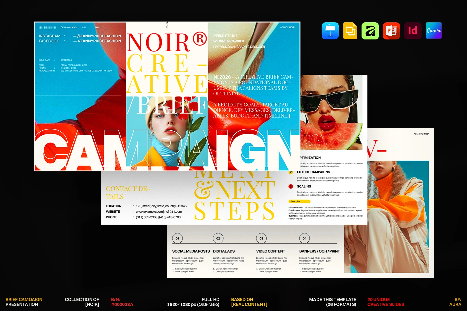 时尚创意品牌营销策划演示文稿设计ppt/keynote模版 Creative Brief Campaign Presentation Template特色图 时尚创意品牌营销策划演示文稿设计ppt/keynote模版 Creative Brief Campaign Presentation Template