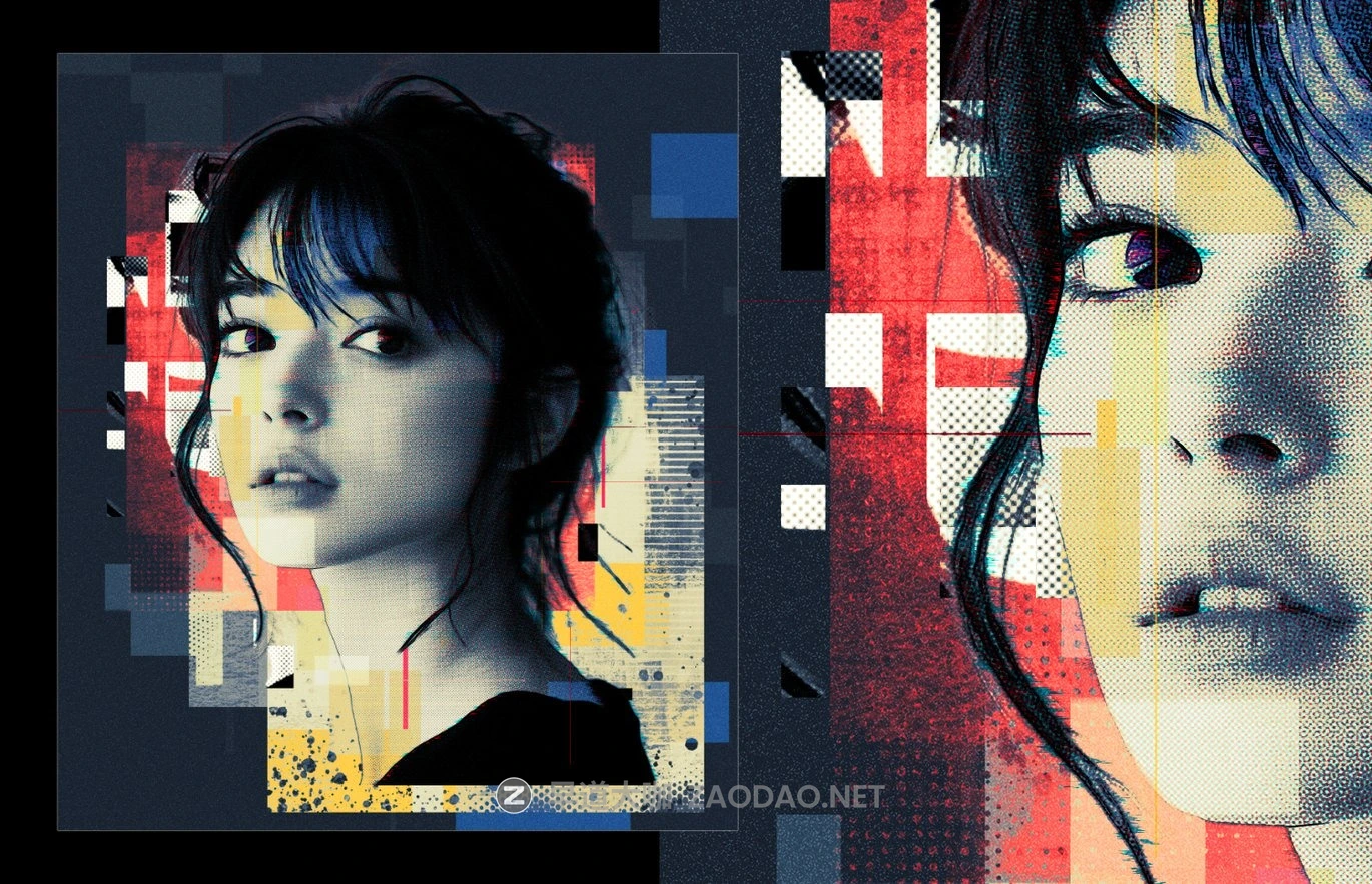 现代时尚美学艺术肖像照片效果ps特效滤镜样机 Modern Art Portrait Effect插图3 现代时尚美学艺术肖像照片效果ps特效滤镜样机 Modern Art Portrait Effect插图3