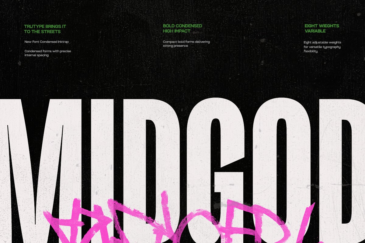 现代时尚杂志海报徽标设计无衬线英文字体安装包 Midgod Modern Condensed Ink Trap Display插图 现代时尚杂志海报徽标设计无衬线英文字体安装包 Midgod Modern Condensed Ink Trap Display插图