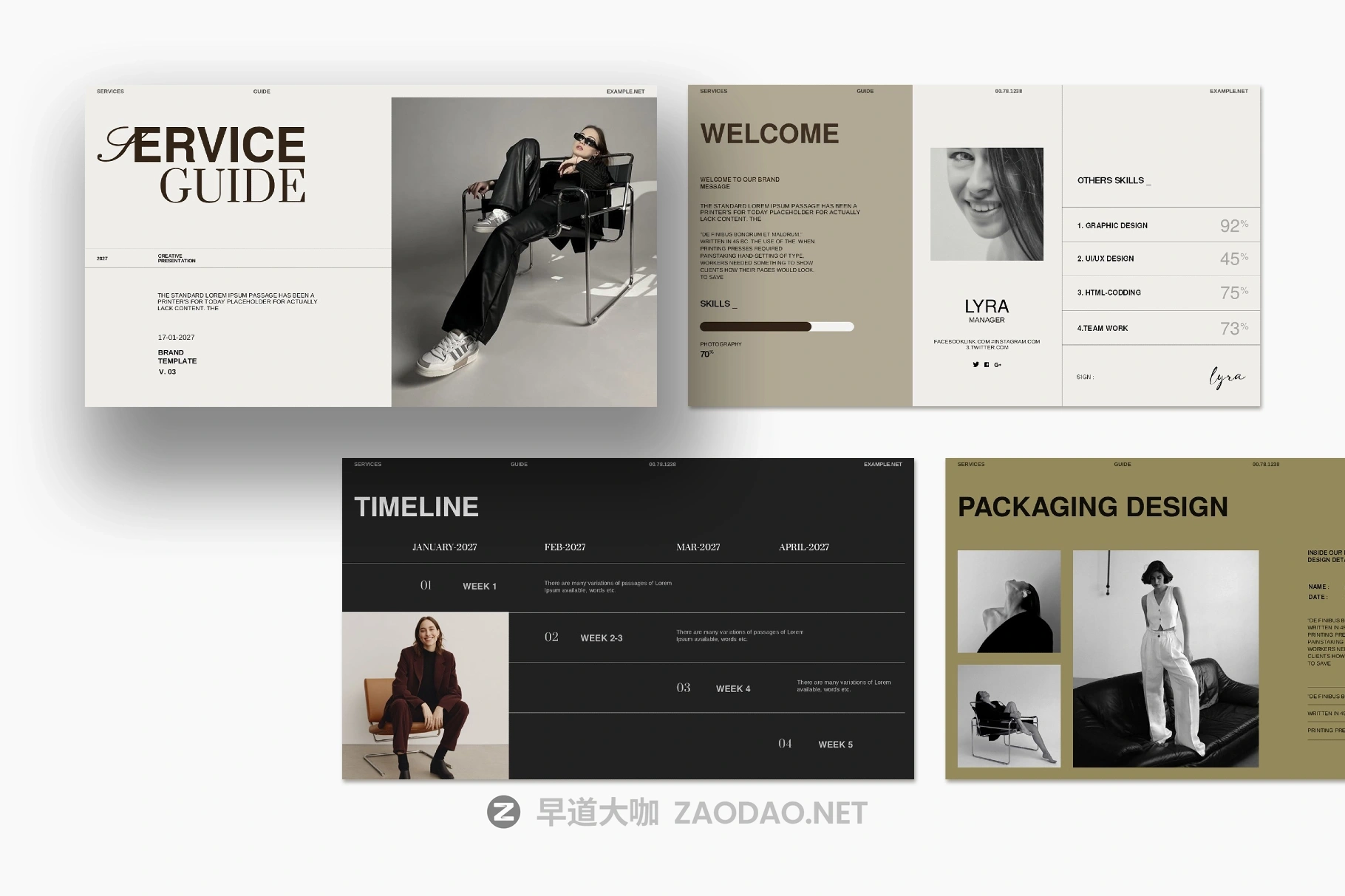 30页服装品牌营销策划提案幻灯片图文布局设计ppt/keynote模板素材 Service Guide Template插图2 30页服装品牌营销策划提案幻灯片图文布局设计ppt/keynote模板素材 Service Guide Template插图2