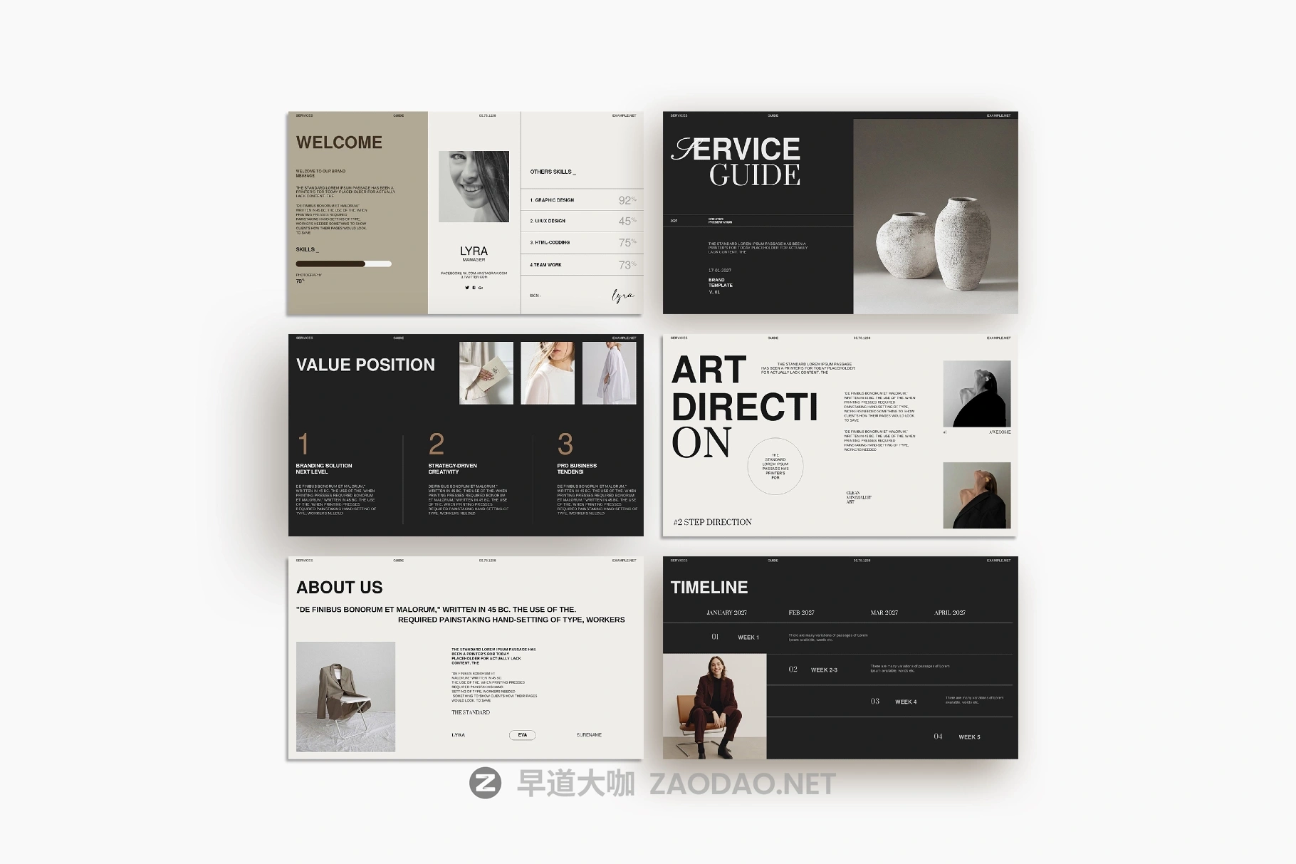 30页服装品牌营销策划提案幻灯片图文布局设计ppt/keynote模板素材 Service Guide Template插图4 30页服装品牌营销策划提案幻灯片图文布局设计ppt/keynote模板素材 Service Guide Template插图4