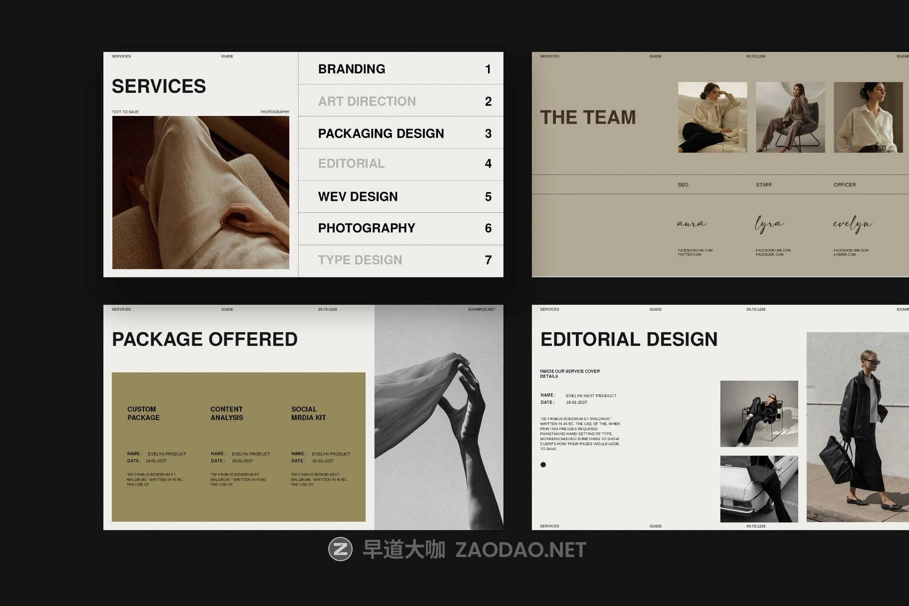 30页服装品牌营销策划提案幻灯片图文布局设计ppt/keynote模板素材 Service Guide Template插图5 30页服装品牌营销策划提案幻灯片图文布局设计ppt/keynote模板素材 Service Guide Template插图5