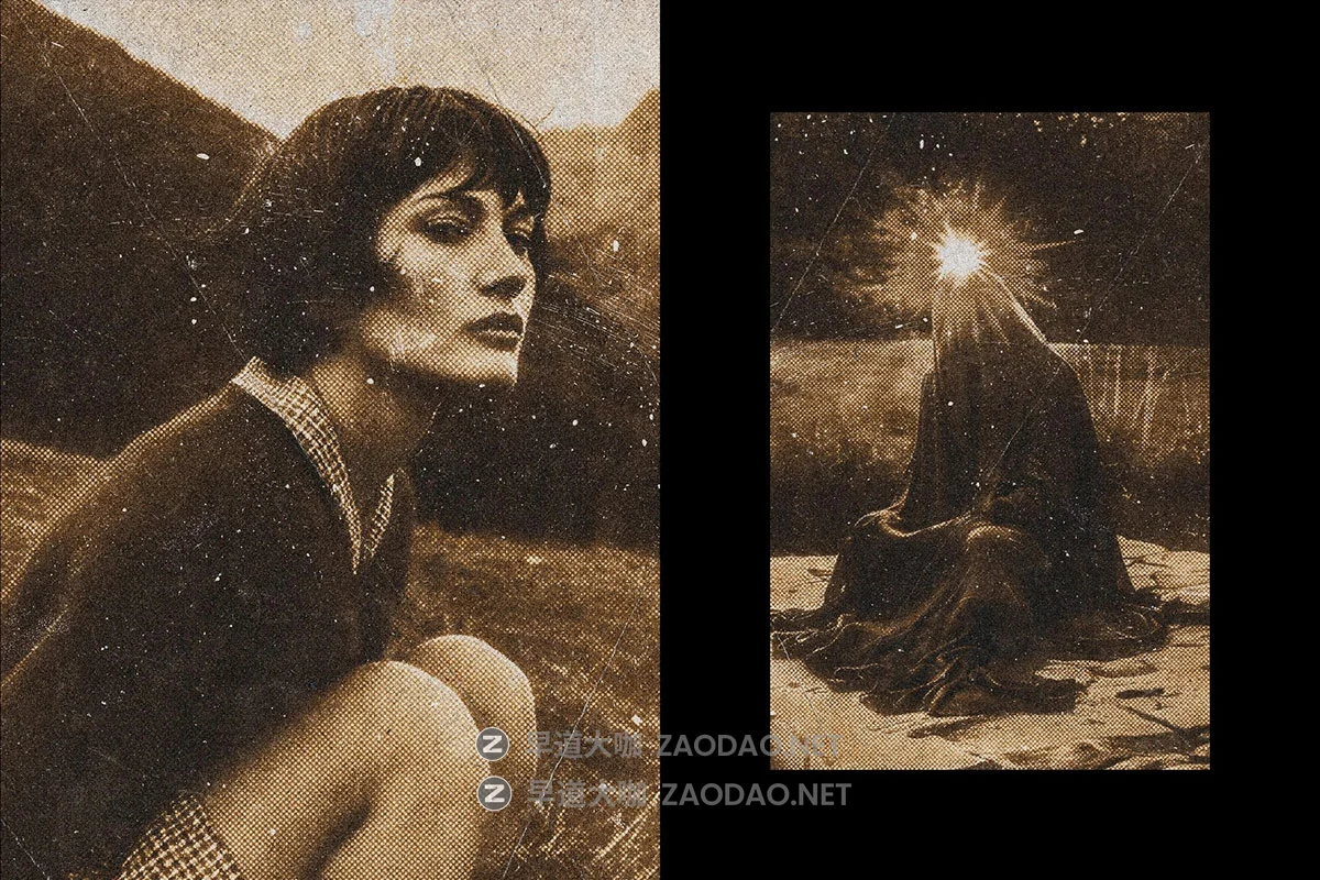 复古做旧深褐色半色调颗粒感划痕磨损人像图片修图ps特效样机模板 Monochrome Noise Photo Effect插图4 复古做旧深褐色半色调颗粒感划痕磨损人像图片修图ps特效样机模板 Monochrome Noise Photo Effect插图4