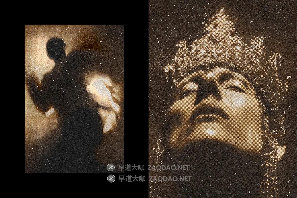 复古做旧深褐色半色调颗粒感划痕磨损人像图片修图ps特效样机模板 Monochrome Noise Photo Effect插图1 复古做旧深褐色半色调颗粒感划痕磨损人像图片修图ps特效样机模板 Monochrome Noise Photo Effect插图1