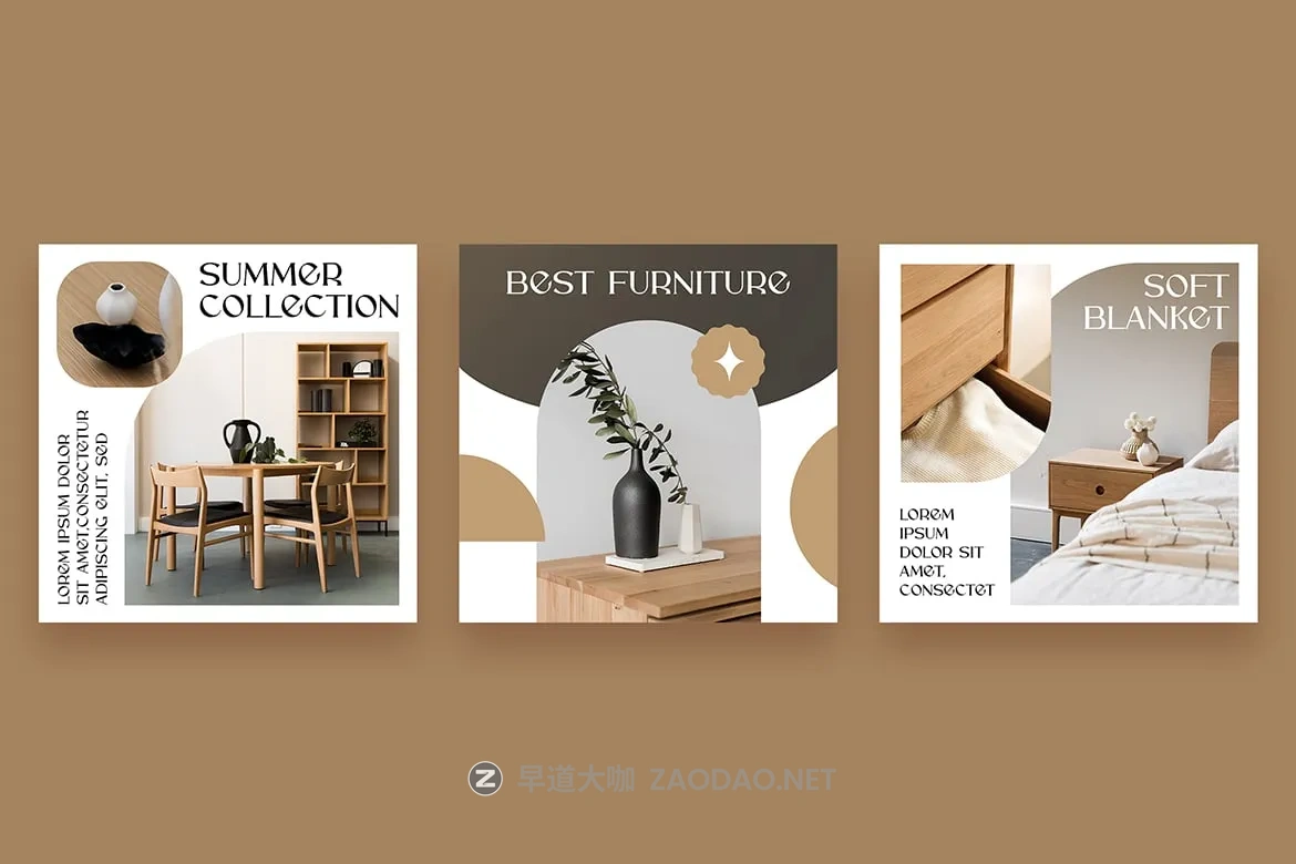 6款ins风优雅简约室内家具饰品品牌营销社交媒体推广电商海报设计psd模板 WOODY – Instagram Post Templates插图2 6款ins风优雅简约室内家具饰品品牌营销社交媒体推广电商海报设计psd模板 WOODY – Instagram Post Templates插图2