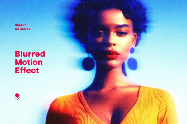梦幻模糊颗粒海报照片效果ps特效滤镜样机 Blurred Motion Photo Effect