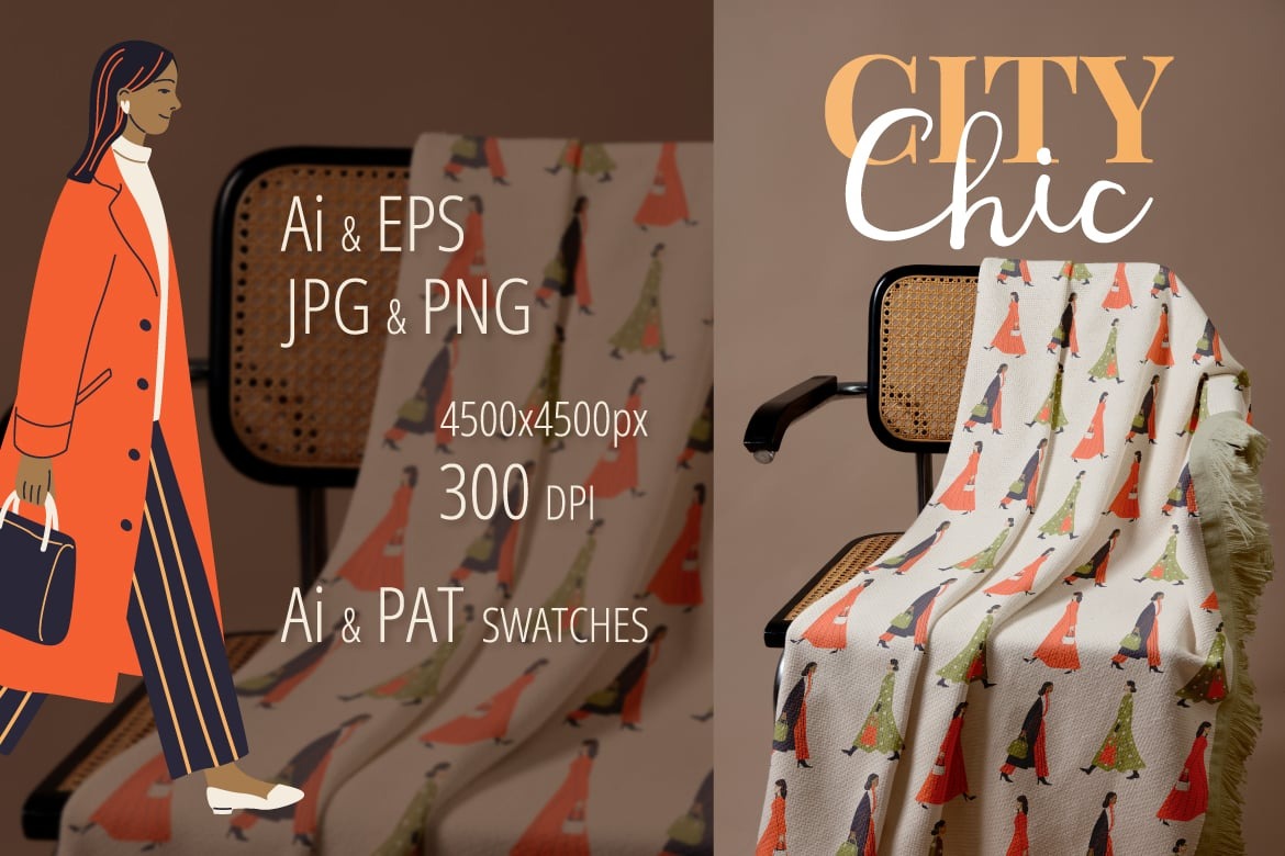 10组国际前卫时尚女性街头服装印花剪贴画ai矢量手绘插画素材 10 Street Style Patterns with Women插图4 10组国际前卫时尚女性街头服装印花剪贴画ai矢量手绘插画素材 10 Street Style Patterns with Women插图4