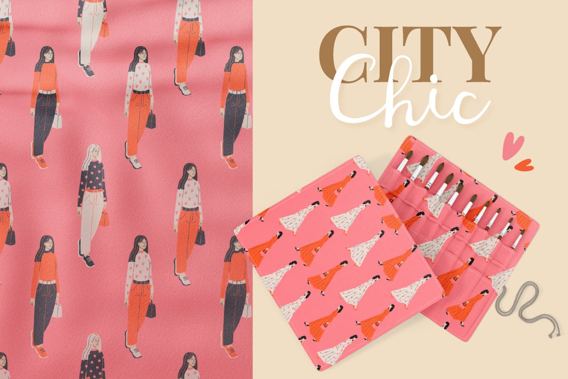 10组国际前卫时尚女性街头服装印花剪贴画ai矢量手绘插画素材 10 Street Style Patterns with Women插图6 10组国际前卫时尚女性街头服装印花剪贴画ai矢量手绘插画素材 10 Street Style Patterns with Women插图6