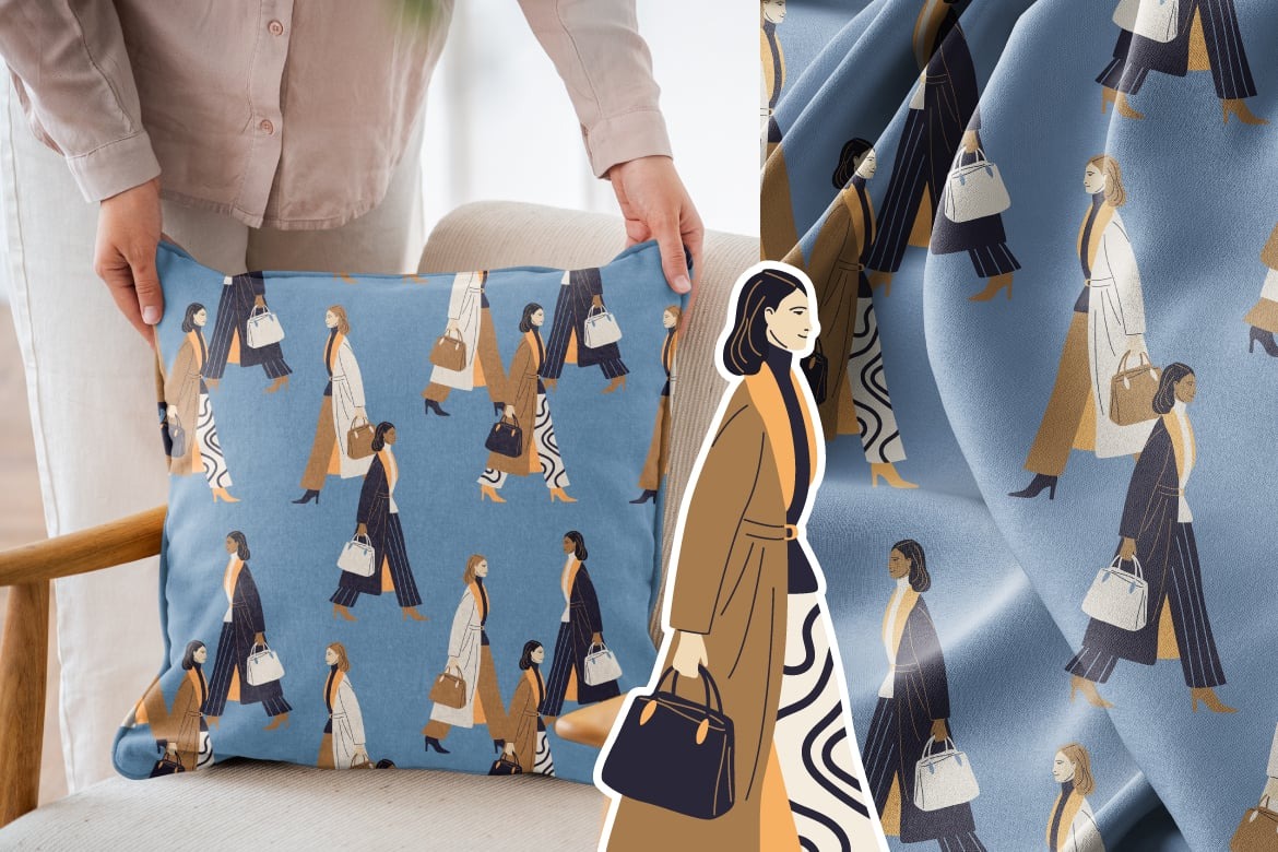 10组国际前卫时尚女性街头服装印花剪贴画ai矢量手绘插画素材 10 Street Style Patterns with Women插图7 10组国际前卫时尚女性街头服装印花剪贴画ai矢量手绘插画素材 10 Street Style Patterns with Women插图7