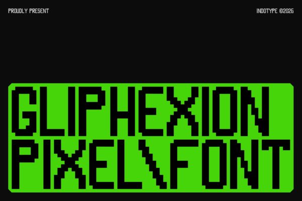 复古美学像素风科技品牌包装游戏设计装饰英文字体 Glephixion – Bitmap Pixel Font