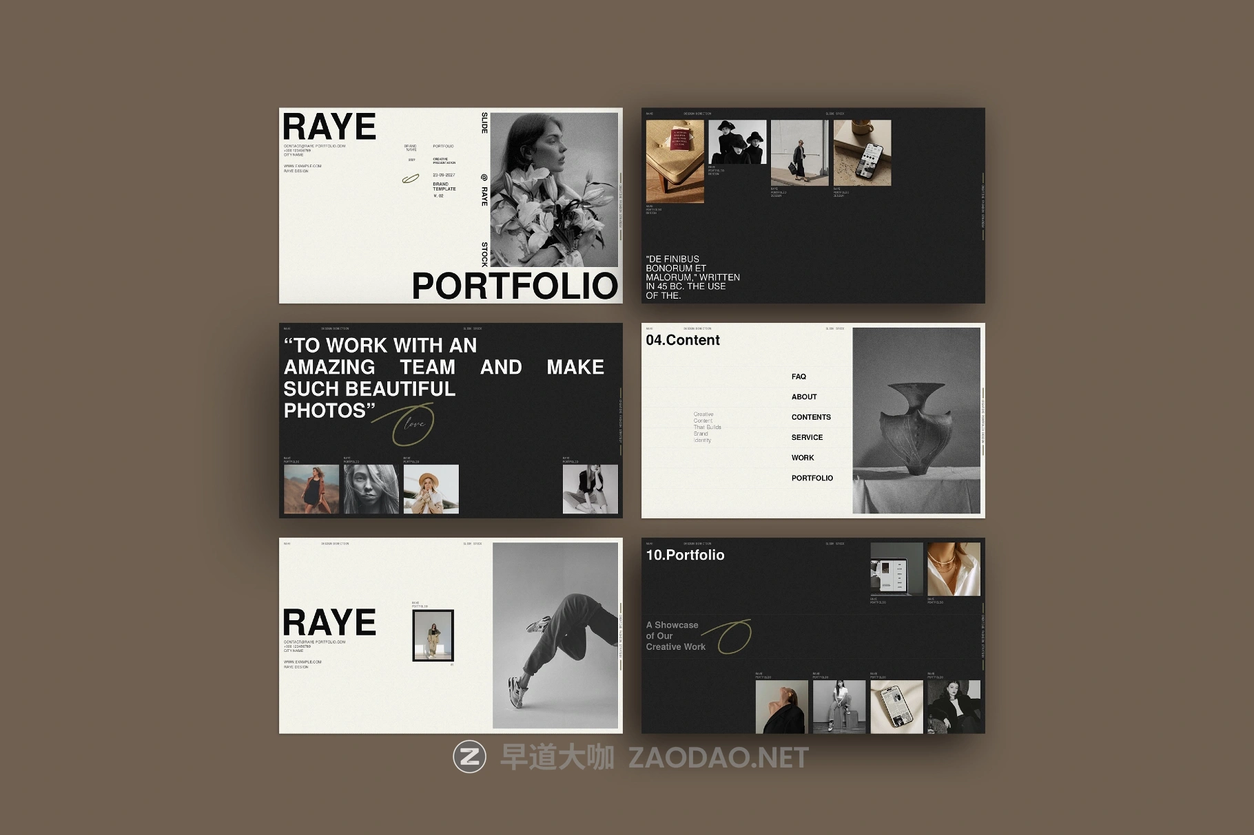 20页独特视觉创意设计摄影作品集简历图片文字排版设计ppt/keynote模板素材 RAYE | Brand Portfolio Template插图5 20页独特视觉创意设计摄影作品集简历图片文字排版设计ppt/keynote模板素材 RAYE | Brand Portfolio Template插图5
