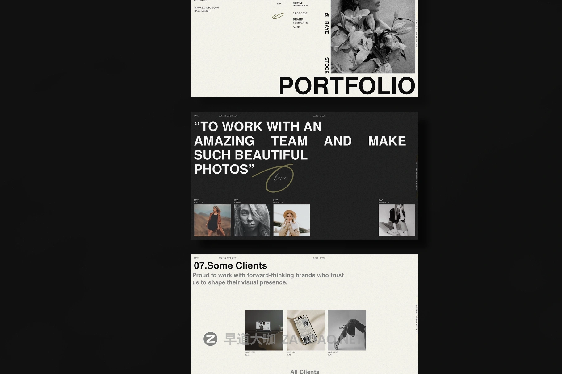 20页独特视觉创意设计摄影作品集简历图片文字排版设计ppt/keynote模板素材 RAYE | Brand Portfolio Template插图2 20页独特视觉创意设计摄影作品集简历图片文字排版设计ppt/keynote模板素材 RAYE | Brand Portfolio Template插图2