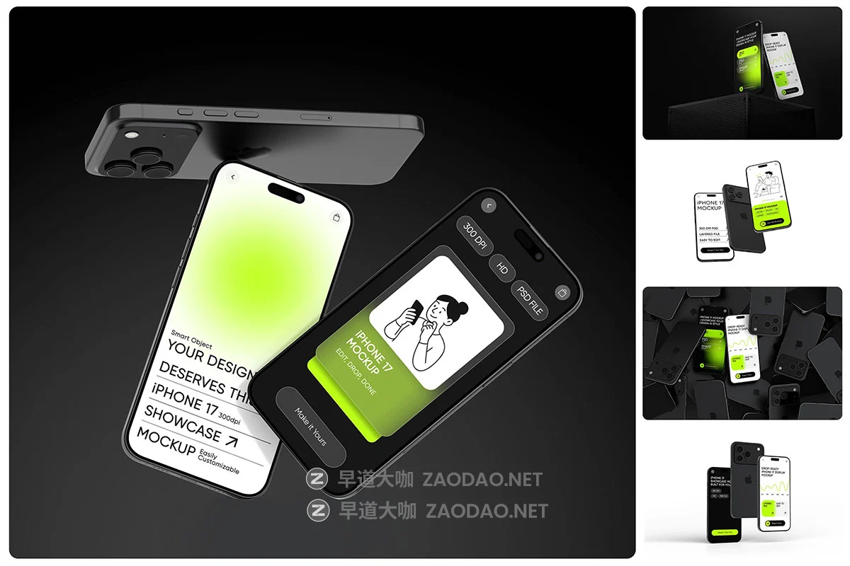 23款工业风手机ui广告作品设计苹果iPhone 17贴图psd样机mockup模板 iPhone 17 Mockups插图1 23款工业风手机ui广告作品设计苹果iPhone 17贴图psd样机mockup模板 iPhone 17 Mockups插图1