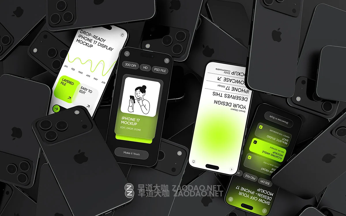 23款工业风手机ui广告作品设计苹果iPhone 17贴图psd样机mockup模板 iPhone 17 Mockups插图12 23款工业风手机ui广告作品设计苹果iPhone 17贴图psd样机mockup模板 iPhone 17 Mockups插图12