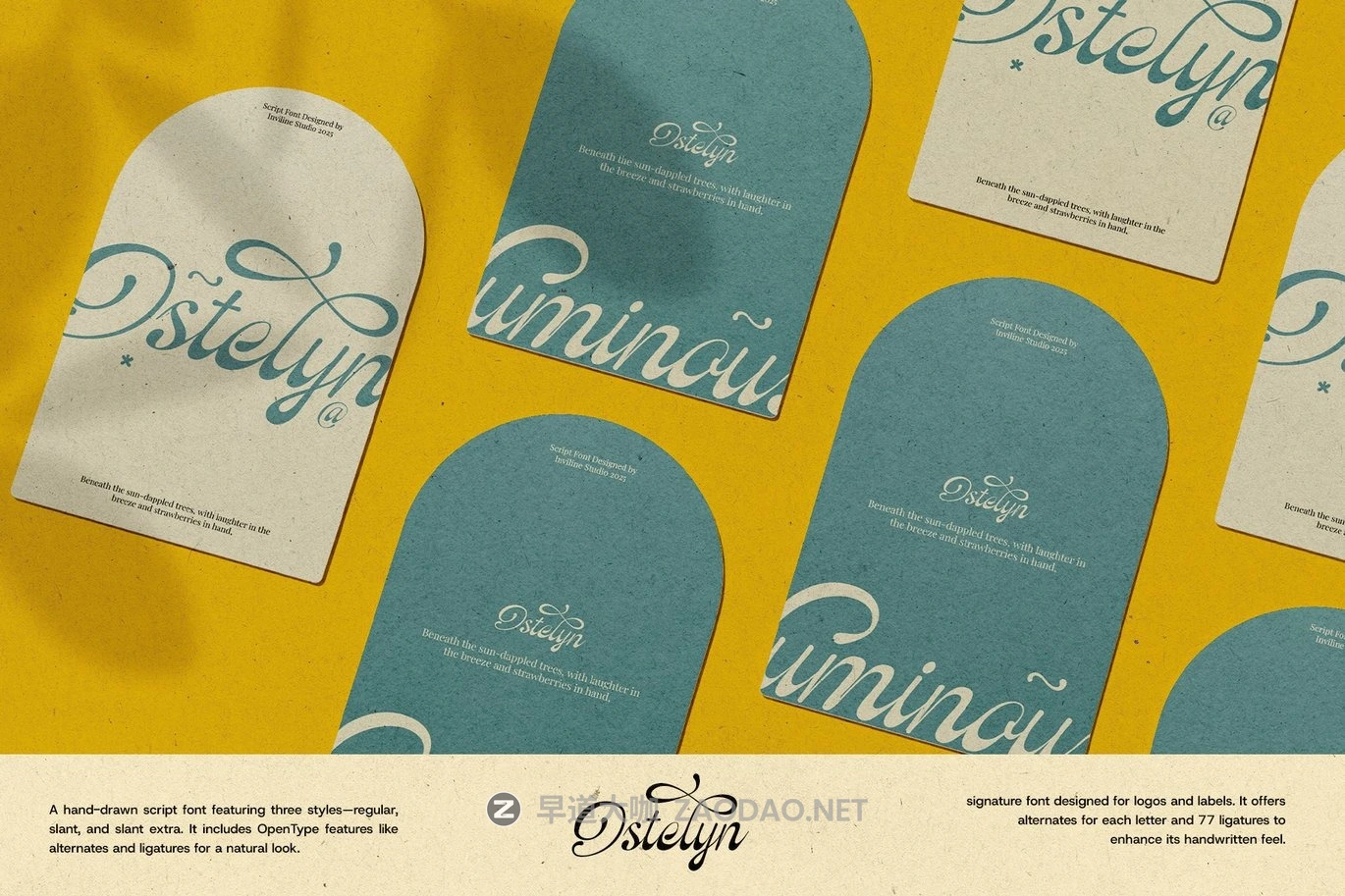 现代优雅品牌包装徽标设计手写英文字体安装包 Ostelyn – Elegant Script Font for Branding插图13 现代优雅品牌包装徽标设计手写英文字体安装包 Ostelyn – Elegant Script Font for Branding插图13