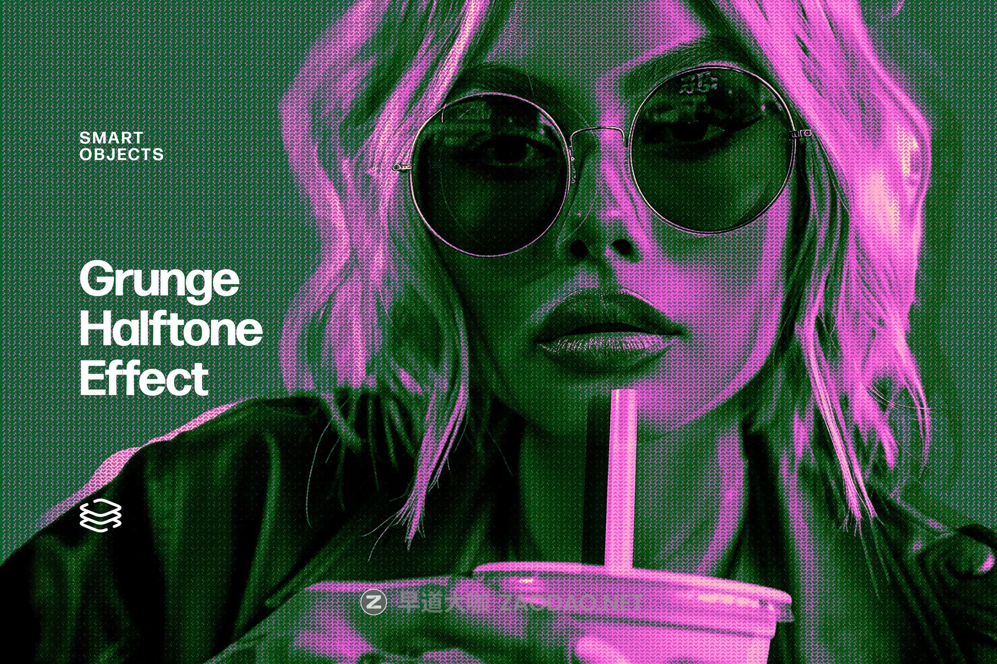 时尚复古半调海报打印照片效果ps特效滤镜样机 Grunge Halftone Effect插图 时尚复古半调海报打印照片效果ps特效滤镜样机 Grunge Halftone Effect插图