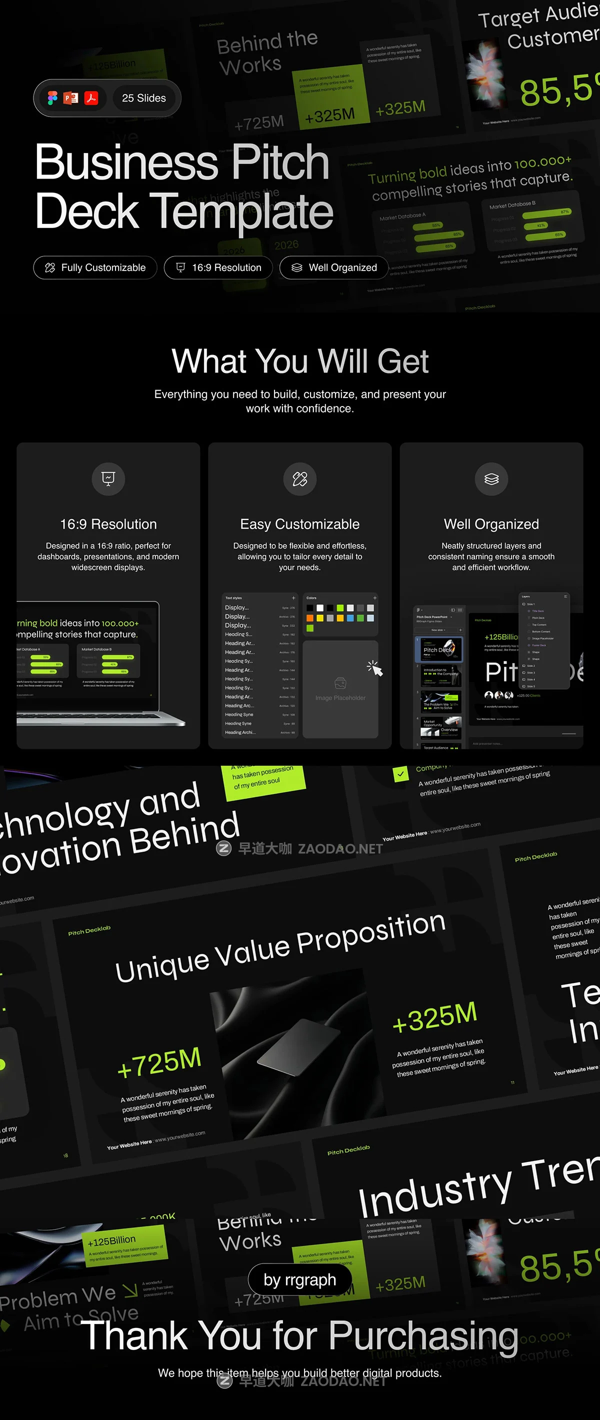 25页黑暗企业市场营销数据统计图表提案演讲稿幻灯片设计ppt/figma模板 Business Pitch Deck Template插图6 25页黑暗企业市场营销数据统计图表提案演讲稿幻灯片设计ppt/figma模板 Business Pitch Deck Template插图6