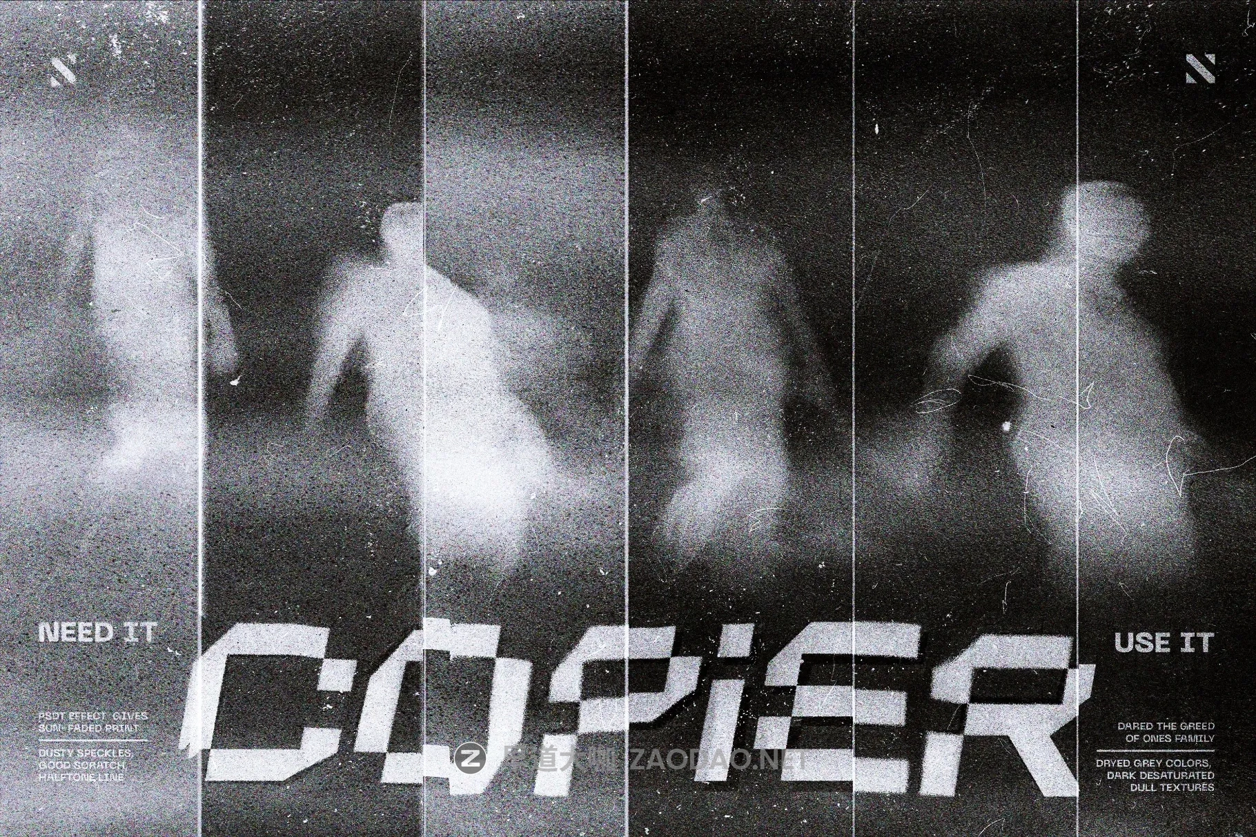 单色模糊颗粒灰尘划痕照片效果ps特效滤镜样机 Bad Print Copier Effect插图 单色模糊颗粒灰尘划痕照片效果ps特效滤镜样机 Bad Print Copier Effect插图