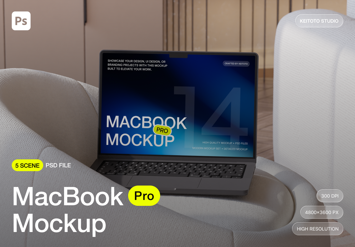 5款室内场景苹果MacBook Pro笔记本电脑网站ui界面设计ps贴图样机模板 MacBook Pro Creative Home Studio Mockup Set特色图 5款室内场景苹果MacBook Pro笔记本电脑网站ui界面设计ps贴图样机模板 MacBook Pro Creative Home Studio Mockup Set