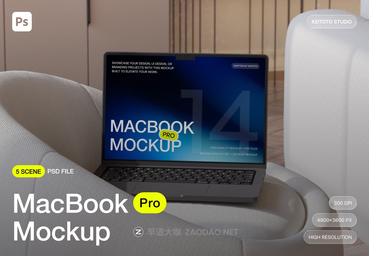 5款室内场景苹果MacBook Pro笔记本电脑网站ui界面设计ps贴图样机模板 MacBook Pro Creative Home Studio Mockup Set插图 5款室内场景苹果MacBook Pro笔记本电脑网站ui界面设计ps贴图样机模板 MacBook Pro Creative Home Studio Mockup Set插图