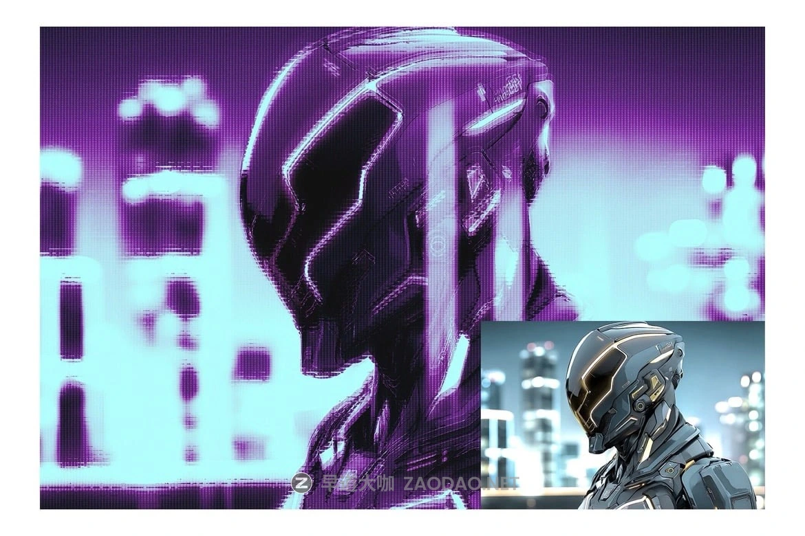 未来科幻赛博朋克故障照片效果ps特效滤镜样机 Cyberpunk Motion Photo Effect Template插图2 未来科幻赛博朋克故障照片效果ps特效滤镜样机 Cyberpunk Motion Photo Effect Template插图2