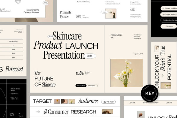 24页极简化妆品护肤品美妆品牌发布会幻灯片图文设计keynote模板 Cosmetic Launch Presentation Keynote Template特色图 24页极简化妆品护肤品美妆品牌发布会幻灯片图文设计keynote模板 Cosmetic Launch Presentation Keynote Template
